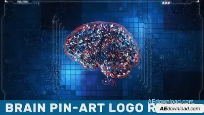 Brain Pin-Art Logo Reveal Logo Stings template preview