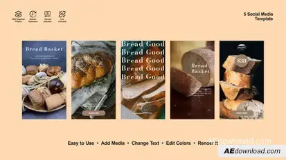 Bread Food Stories Product Promo template preview