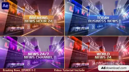 Breaking News Opener v2 broadcast-packages template preview