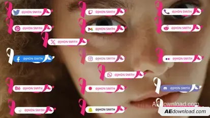 Breast Cancer Awareness Lower thirds Elements template preview