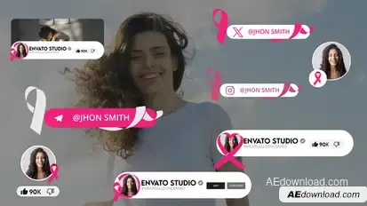 Breast Cancer Awareness Month Youtube Pack Elements template preview