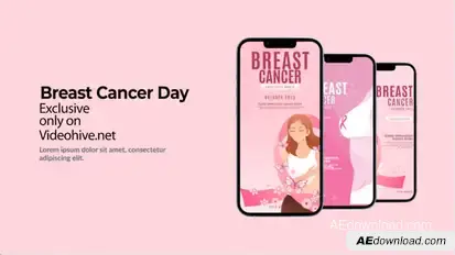 Breast Cancer Instagram Stories Video Displays template preview