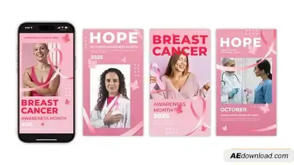 Videohive Breast Cancer Month Instagram Story Openers template preview