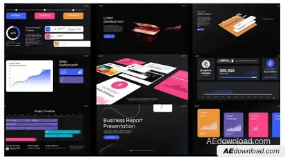 Bright project business presentation Product Promo template preview