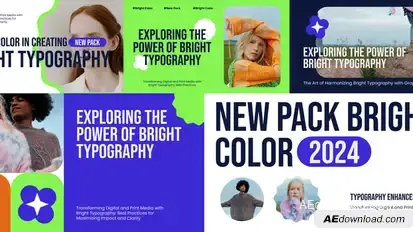 Bright Typhography After Effects Video Displays template preview