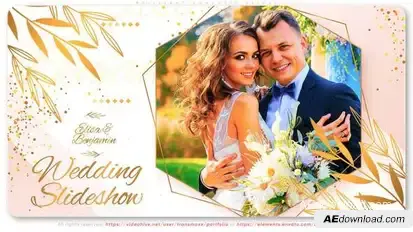 Brilliant Wedding. Romantic Slides Video Displays template preview