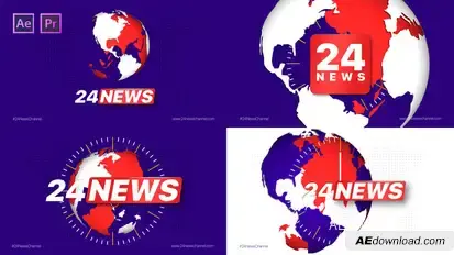 Broadcast 24 News Channel broadcast-packages template preview