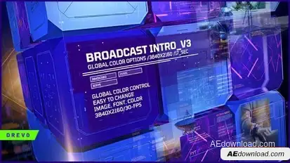 Broadcast Intro V_3/ Led Display Presentation/ Promo/ Corporate Main Event/ Meeting/ TV/ Analytics Openers template preview
