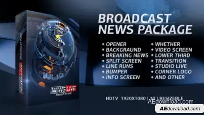 Broadcast News Package broadcast-packages template preview