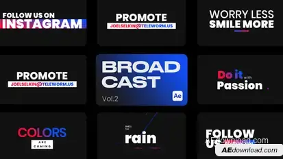 Broadcast Titles II  for After Effects Titles template preview
