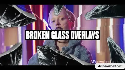 Broken Glass Overlays Elements template preview