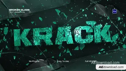 Broken Glass Text Animations Titles template preview