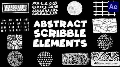 Brush Abstract Scribble Elements | After Effects Elements template preview