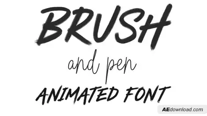 Brush and Pen Animated Font Titles template preview