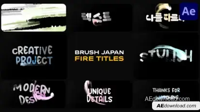 Brush Japan Fire Titles for After Effects Titles template preview