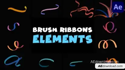 Brush Ribbons Elements | After Effects Elements template preview