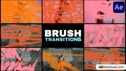 Brush Transitions for After Effects Elements template preview