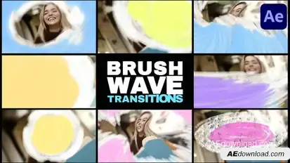 Brush Wave Transitions for After Effects Elements template preview
