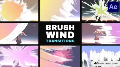 Brush Wind Transitions for After Effects Elements template preview