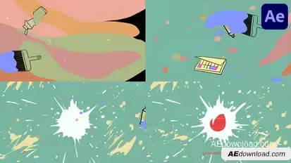Brushes Paint Logo Opener for After Effects Logo Stings template preview
