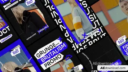 Brutalism Promo Stories Pack Elements template preview