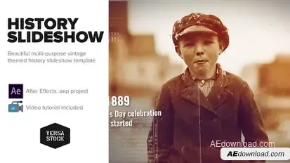 Burned History Frames Slideshow Video Displays template preview