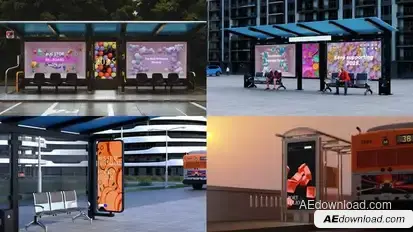 Bus Stop Billboard Mockup Promo Product Promo template preview