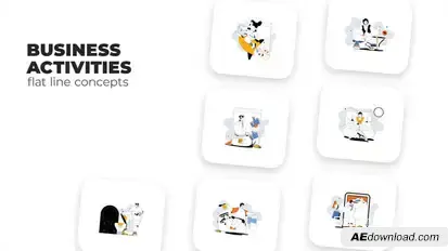 Business Activities - Flat Line Concepts Elements template preview