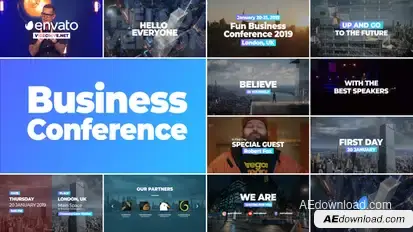 Business Conference Promo Video Displays template preview