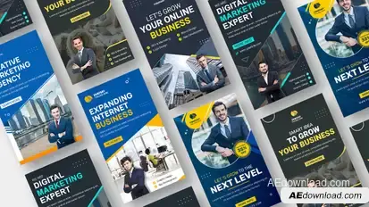 Business Corporate Promo Stories Pack Video Displays template preview