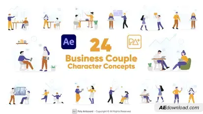 Business Couple Character Concepts For After Effects Elements template preview