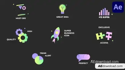 Business Icons And Titles for After Effects Titles template preview