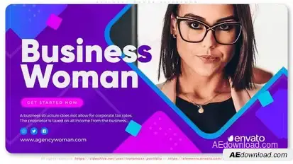 Business Lady Slideshow Video Displays template preview