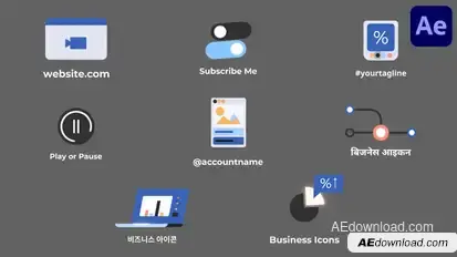 Business Marketing Icons And Titles for After Effects Titles template preview