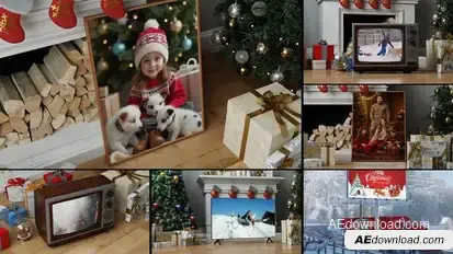 Business Mockup Presentation on New Year Christmas Video Displays template preview