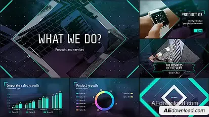 Business of the Future – Modern Corporate Presentation Video Displays template preview