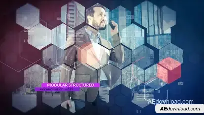 Business Showcase 04_Hex 2 Video Displays template preview