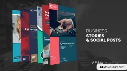 Business Stories & Social Post B75 Video Displays template preview