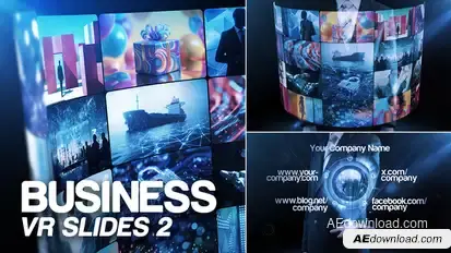 Business VR Slides 2 Video Displays template preview