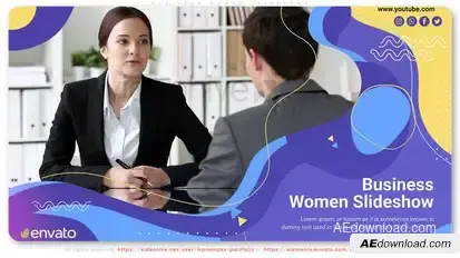 Business Women Slideshow Video Displays template preview