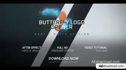 Butterfly Logo Opener  l  Elegant Logo Opener  l   Flipping Wings Logo Opener Openers template preview