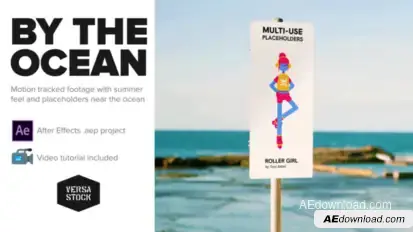 By the Ocean | Realistic Frames Video Displays template preview
