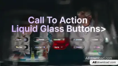 Call To Action Liquid Glass Buttons Logo Stings template preview