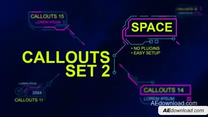 Callouts set 2 space Infographics template preview