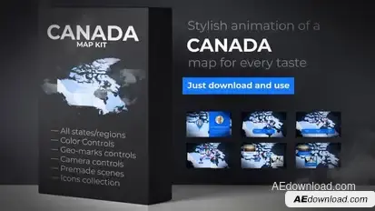 Canada Map - Canadian Map Kit Video Displays template preview