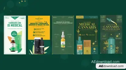 Cannabis Hemp Oil Products Instagram Sotires Video Displays template preview
