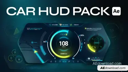 Car HUD Cluster For After Effects Elements template preview