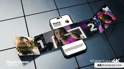 Carousel Phone Screen Mockup Video Displays template preview