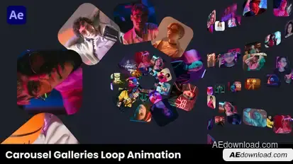 Carousel Galleries Loop Animation | Mosic Slide Multi Screen Elements template preview