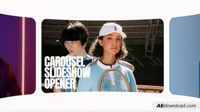 Carousel Slideshow Opener Video Displays template preview